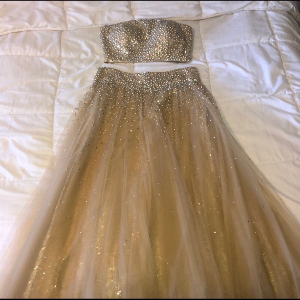 Gold two piece dress